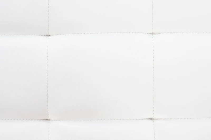 Lot de 2 tabourets bas repose-pieds poufs forme carrée en PVC blanc et acier inoxydable 10_0004468