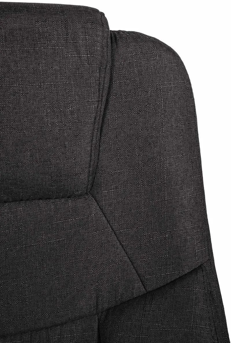 Chaise de bureau sur roulettes ergonomique en tissu gris foncé et métal chromé avec accoudoirs 10_0007069