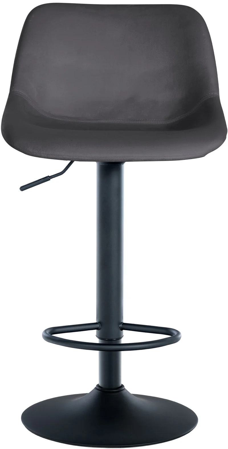 Tabouret de bar x1 rotation à 360°en velours gris foncé pieds en trompette métal noir 10_0006799