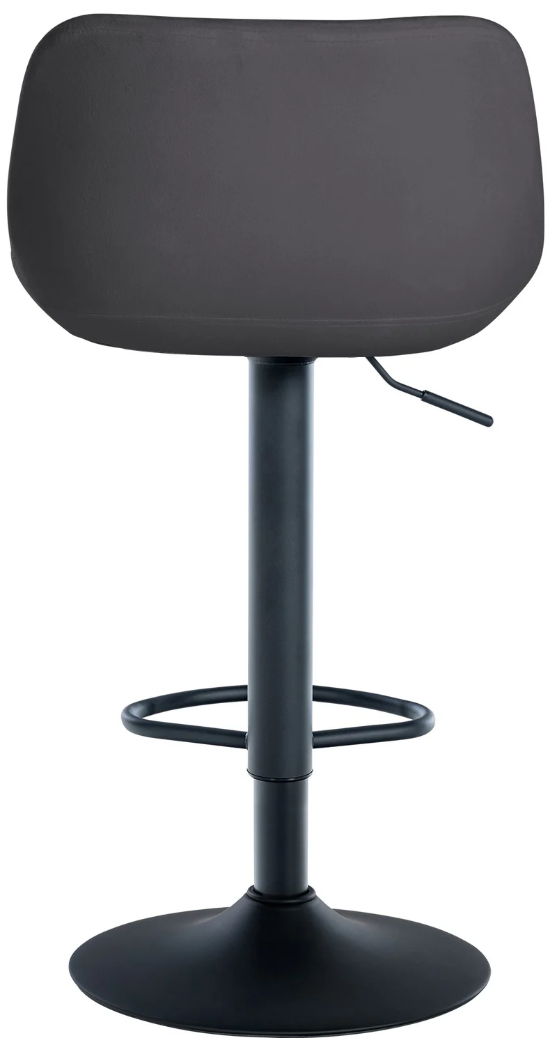 Tabouret de bar x1 rotation à 360°en velours gris foncé pieds en trompette métal noir 10_0006799