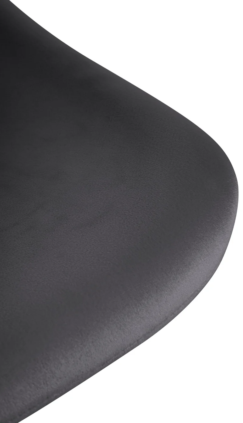 Tabouret de bar x1 rotation à 360°en velours gris foncé pieds en trompette métal noir 10_0006799