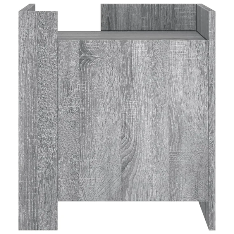 Table de chevet avec compartiment avec porte 45 x 50 x 50 cm bois d'ingénierie gris DEC034671