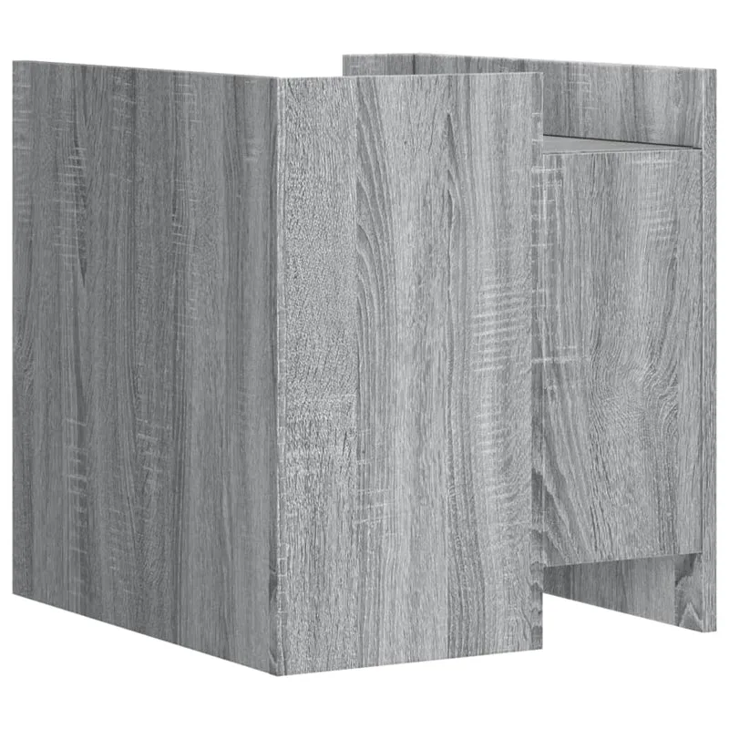 Table de chevet avec compartiment avec porte 45 x 50 x 50 cm bois d'ingénierie gris DEC034671