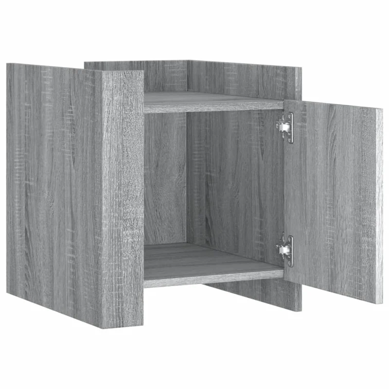 Table de chevet avec compartiment avec porte 45 x 50 x 50 cm bois d'ingénierie gris DEC034671