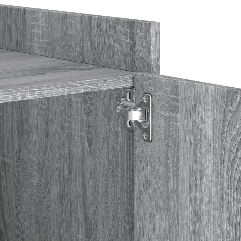 Table de chevet avec compartiment avec porte 45 x 50 x 50 cm bois d'ingénierie gris DEC034671