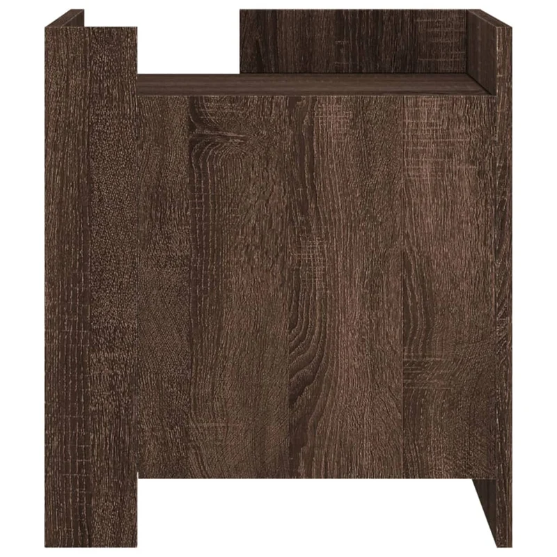 Table de chevet avec compartiment avec porte 45 x 50 x 50 cm bois d’ingénierie marron DEC033777