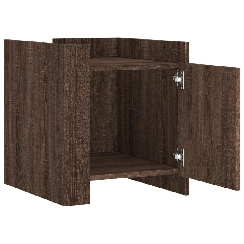 Table de chevet avec compartiment avec porte 45 x 50 x 50 cm bois d’ingénierie marron DEC033777