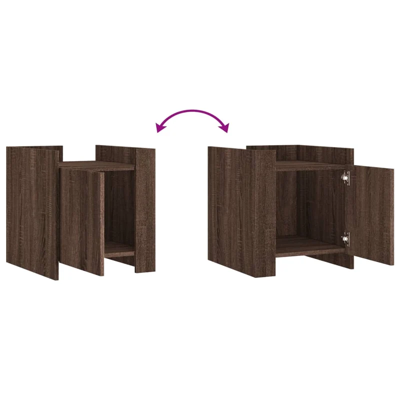 Table de chevet avec compartiment avec porte 45 x 50 x 50 cm bois d’ingénierie marron DEC033777