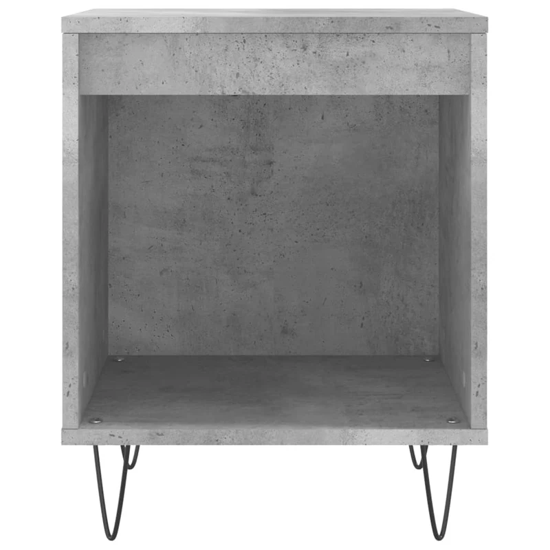 Lot de 2 tables de chevet avec compartiment ouvert 40 x 35 x 50 cm bois d’ingénierie gris et métal DEC035369