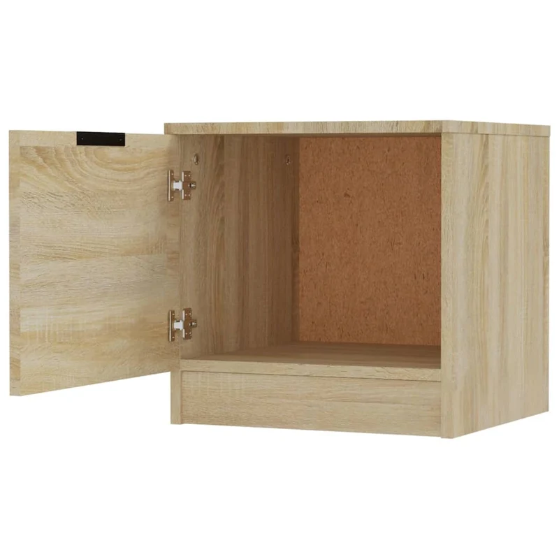 Lot de 2 tables de chevet avec compartiment avec porte 40 x 39 x 40 cm bois d'ingénierie couleur chêne DEC035267