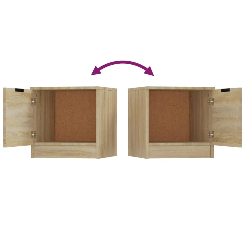 Lot de 2 tables de chevet avec compartiment avec porte 40 x 39 x 40 cm bois d'ingénierie couleur chêne DEC035267