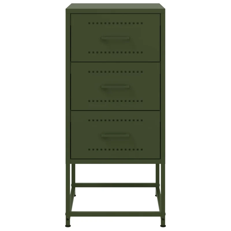 Table de chevet avec 3 tiroirs 36 x 39 x 78 cm acier vert DEC034712