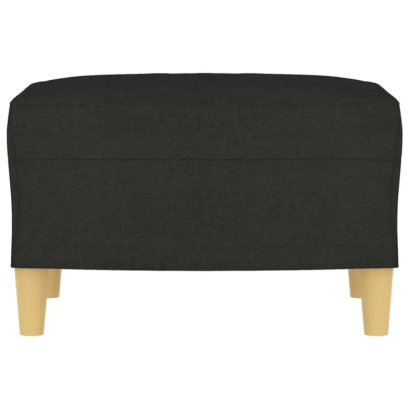Repose-pieds tabouret bout de lit 60 x 50 x 41 cm tissu noir DEC030491