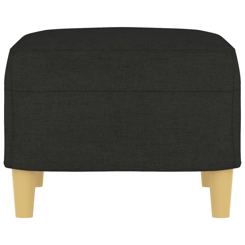 Repose-pieds tabouret bout de lit 60 x 50 x 41 cm tissu noir DEC030491