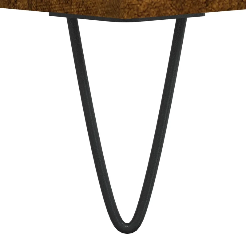 Lot de 2 tables de chevet avec compartiment ouvert et tiroir 40 x 35 x 50 cm bois ingénierie marron et métal DEC035098