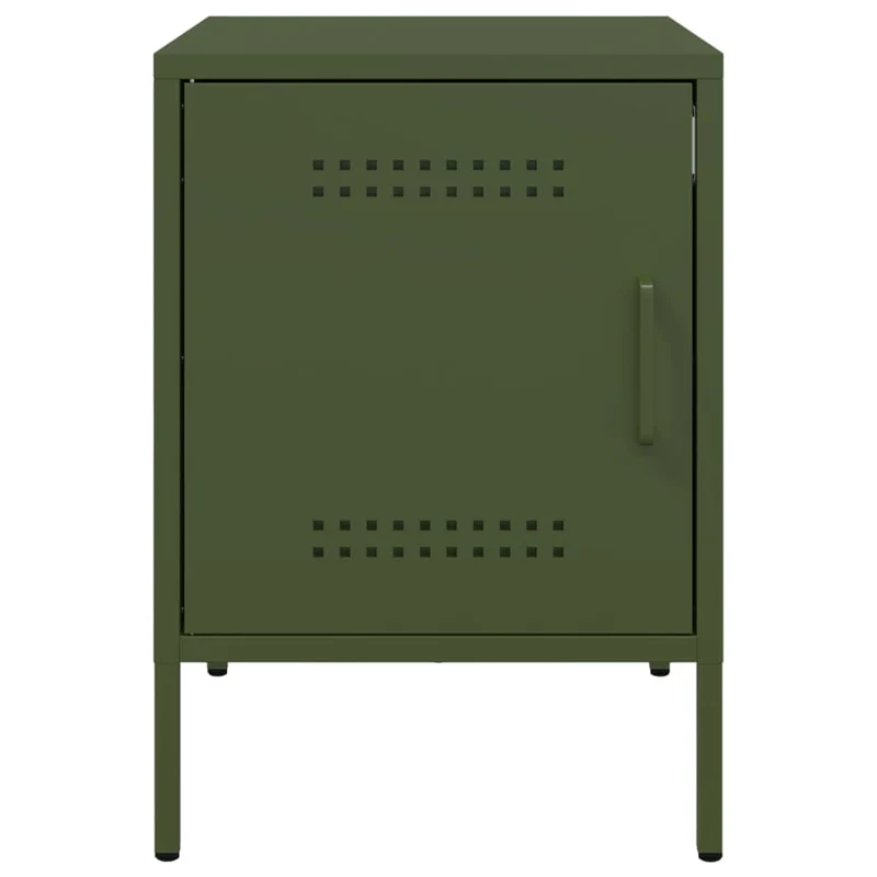 Table de chevet avec compartiment avec porte 36 x 39 x 50,5 cm acier vert DEC034703