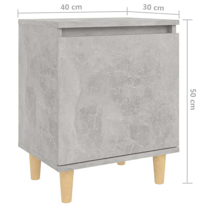 Table de chevet avec compartiment avec porte 40 x 30 x 50 cm bois d'ingénierie gris DEC033211