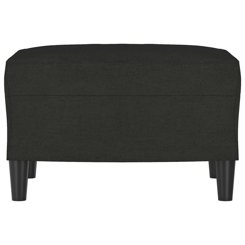 Repose-pieds tabouret bout de canapé 60 x 50 x 41 cm tissu noir DEC030492