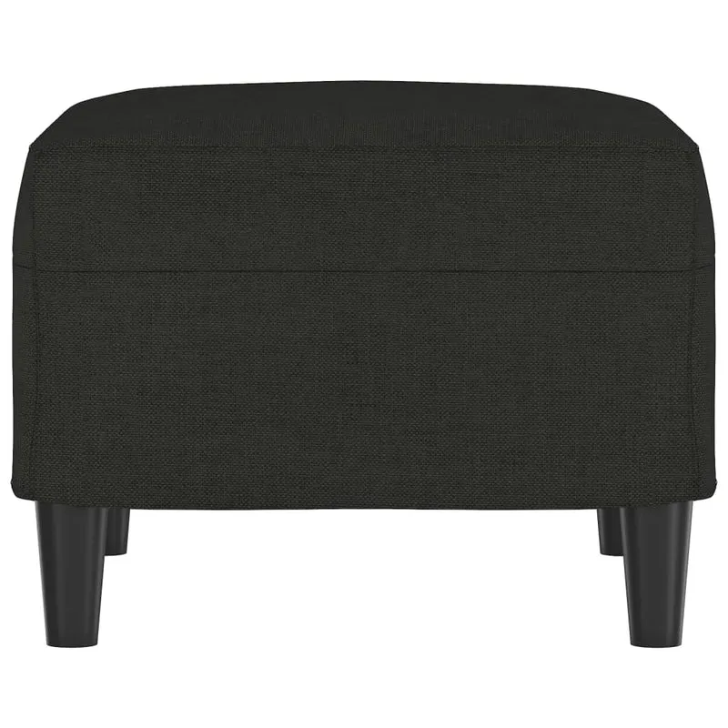 Repose-pieds tabouret bout de canapé 60 x 50 x 41 cm tissu noir DEC030492