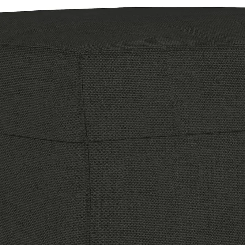 Repose-pieds tabouret bout de canapé 60 x 50 x 41 cm tissu noir DEC030492
