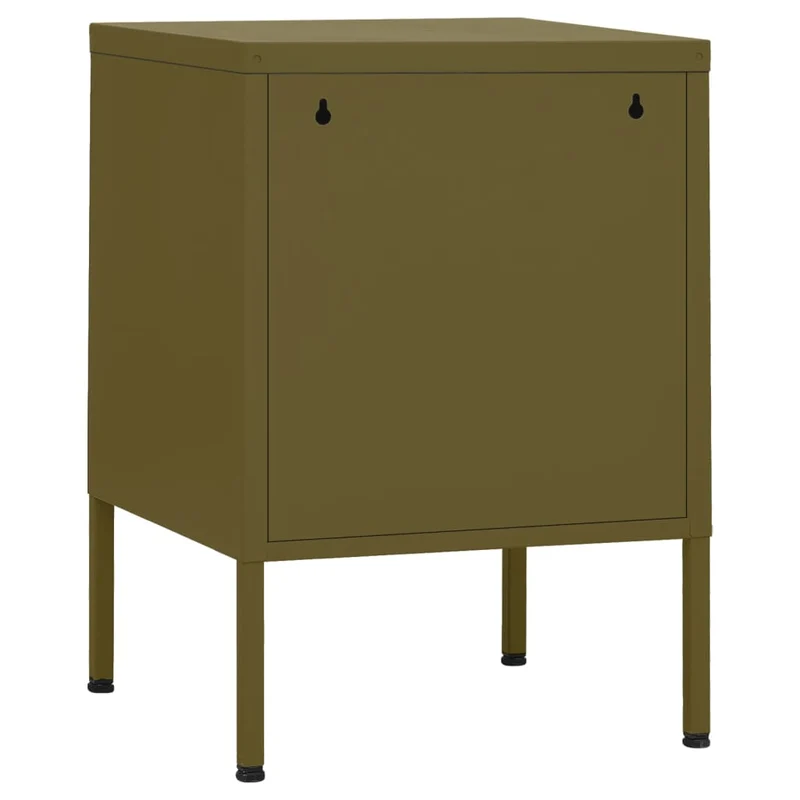 Table de chevet avec compartiment avec porte 35 x 35 x 51 cm acier vert DEC034697