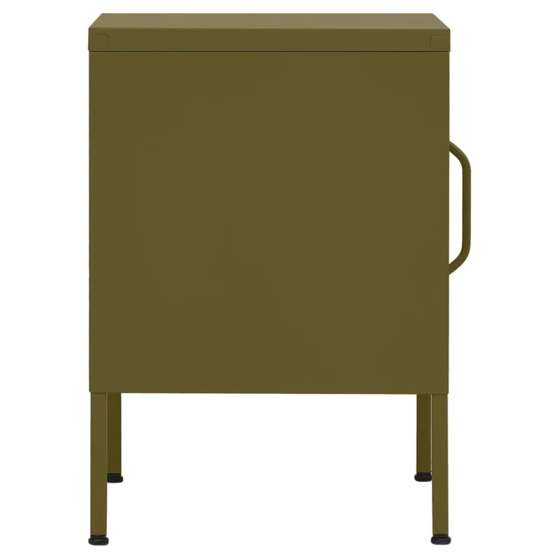 Table de chevet avec compartiment avec porte 35 x 35 x 51 cm acier vert DEC034697