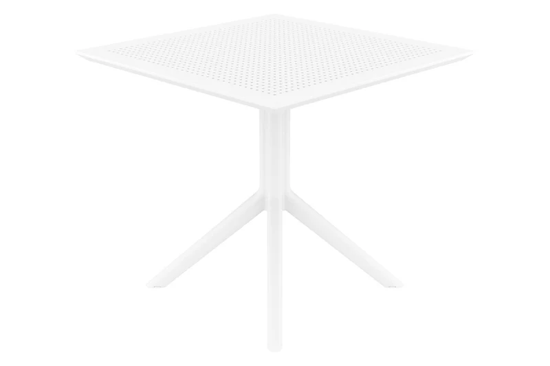 Table de jardin lounge pour intérieur ou extérieur hauteur fixe 74 cm en plastique blanc 10_0003054