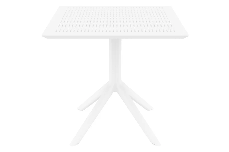 Table de jardin lounge pour intérieur ou extérieur hauteur fixe 74 cm en plastique blanc 10_0003054