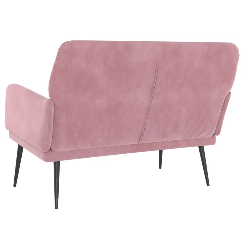 Banquette banc avec dossier et accoudoirs 108 x 79 x 79 cm en velours rose DEC024683