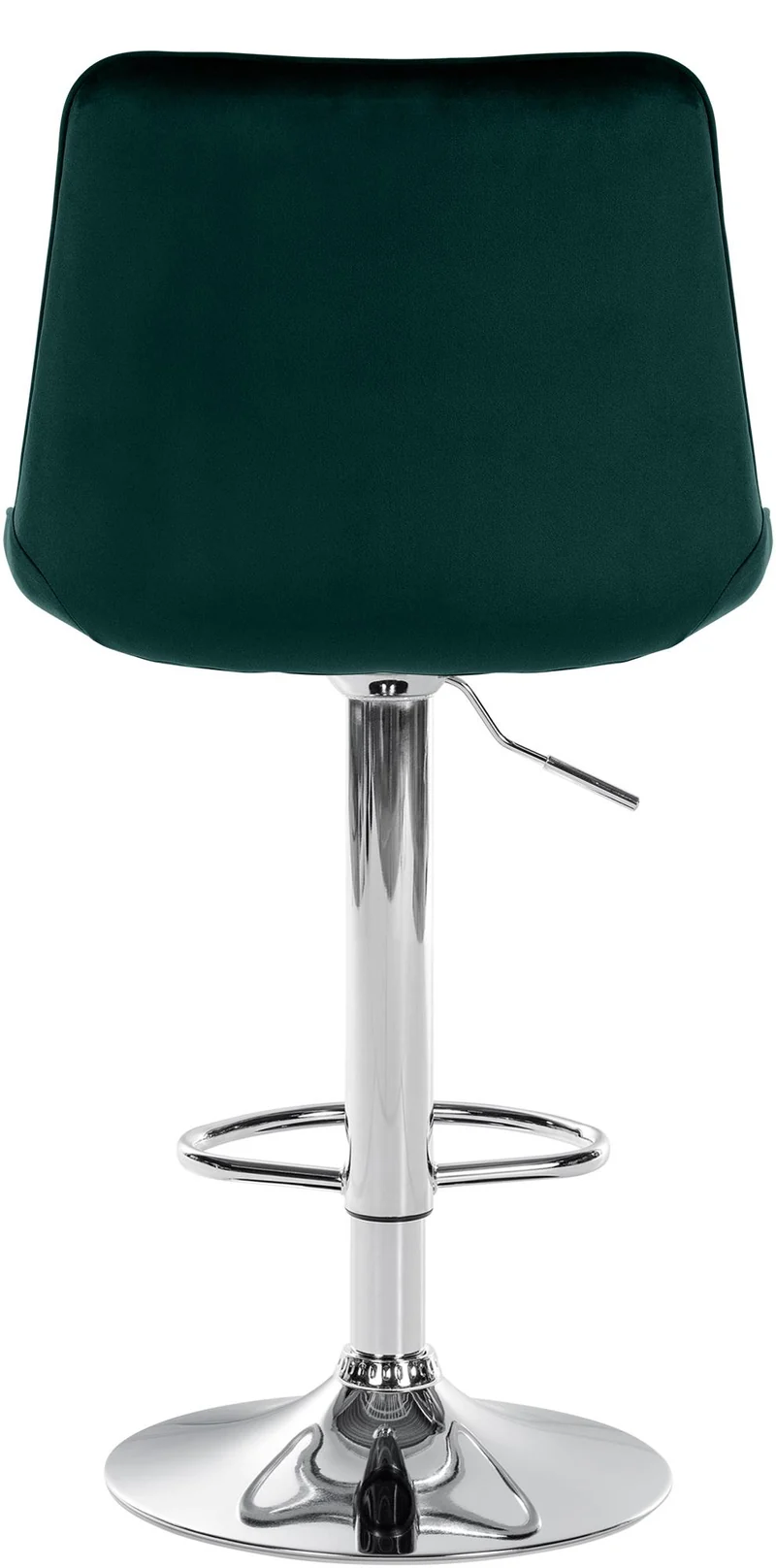 Lot de 2 tabourets de bar réglable en hauteur pivotant à 360° assise en velours vert couture verticale pied métal chromé 10_0006734