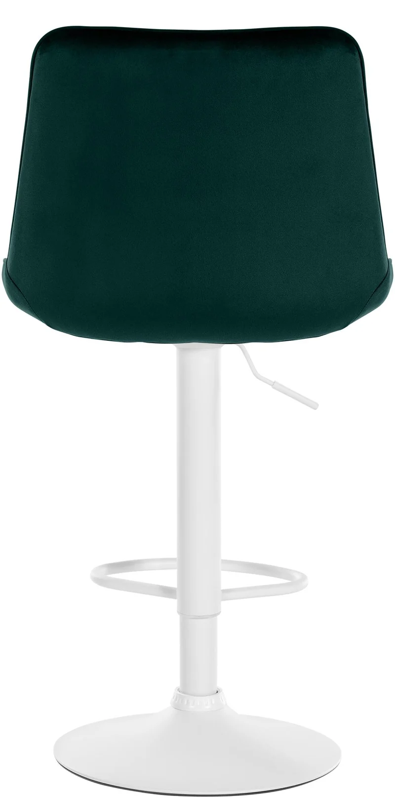 Lot de 2 tabourets de bar réglable en hauteur pivotant à 360° assise en velours vert couture verticale pied métal blanc 10_0006731