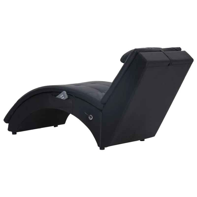 Méridienne chaise longue pour intérieur de massage avec oreiller en PVC noir DEC026139