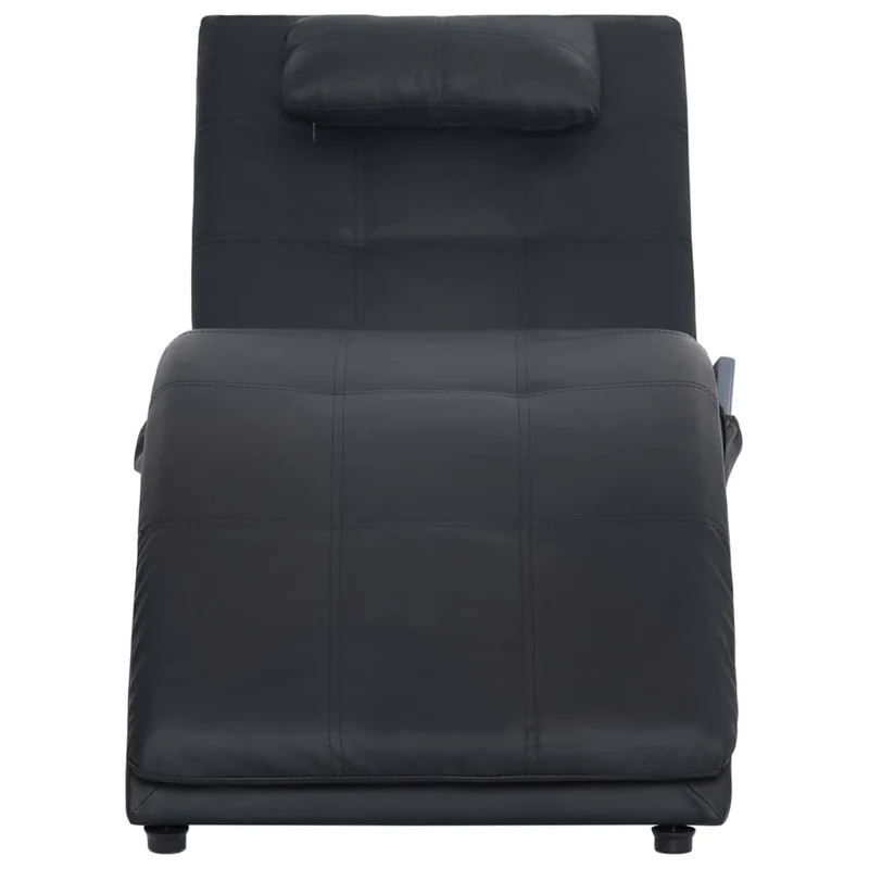 Méridienne chaise longue pour intérieur de massage avec oreiller en PVC noir DEC026139