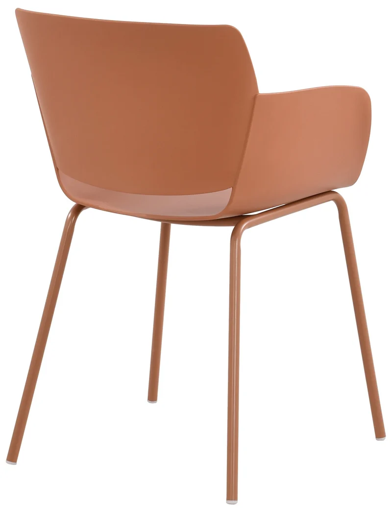 Chaise pour intérieur ou extérieur plastique couleur terre cuite structure acier thermolaqué 10_0007128