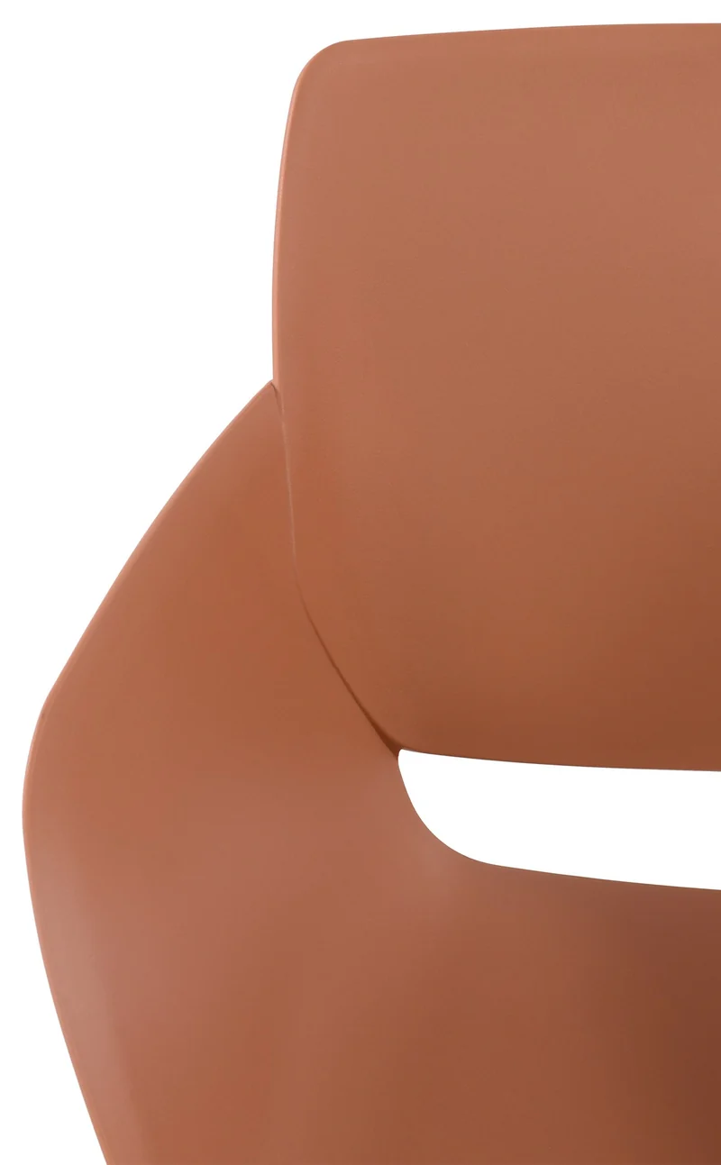 Chaise pour intérieur ou extérieur plastique couleur terre cuite structure acier thermolaqué 10_0007128