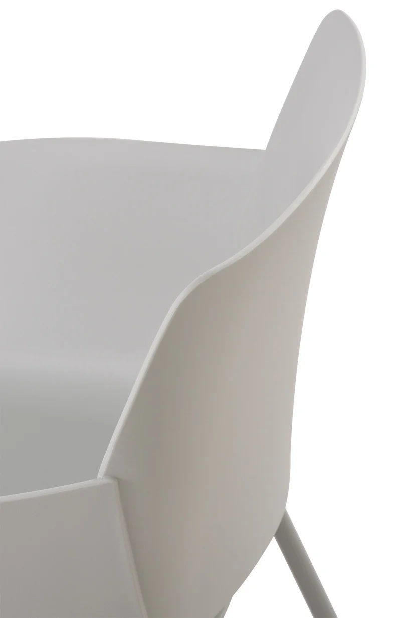 Chaise pour intérieur ou extérieur plastique couleur gris clair structure acier thermolaqué 10_0007126