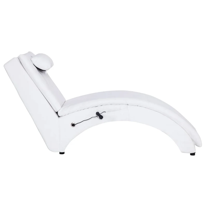 Méridienne chaise longue pour intérieur fonction massage en PVC blanc DEC026129
