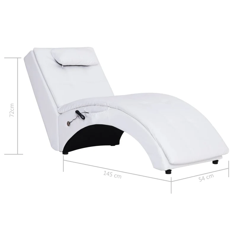 Méridienne chaise longue pour intérieur fonction massage en PVC blanc DEC026129