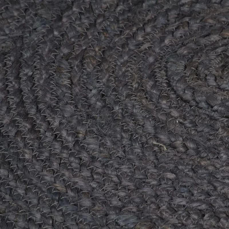 Tapis fait à la main Jute Rond 120 cm Gris foncé DEC023461