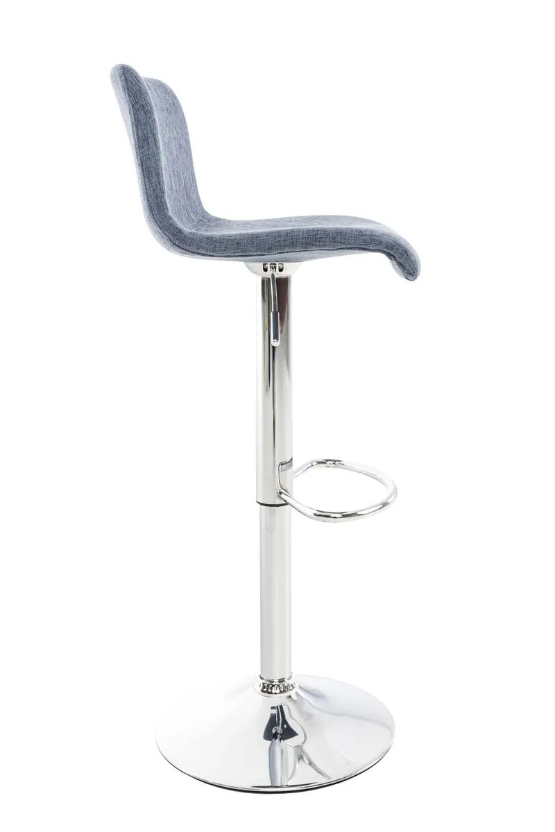 Tabouret de bar Hover ! Métal chromé Tissu Bleu 10_0000001