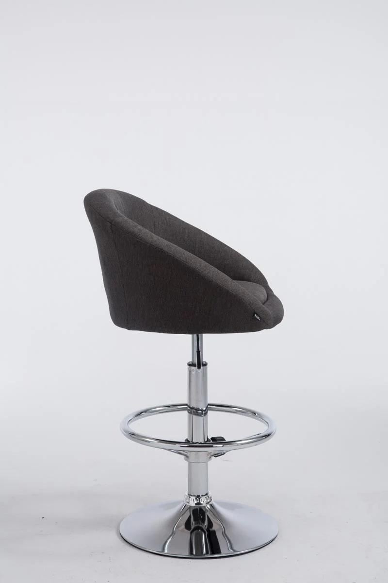 Lot de 2 tabourets de bar hauteur réglable avec repose-pieds en tissu gris foncé TDB10055