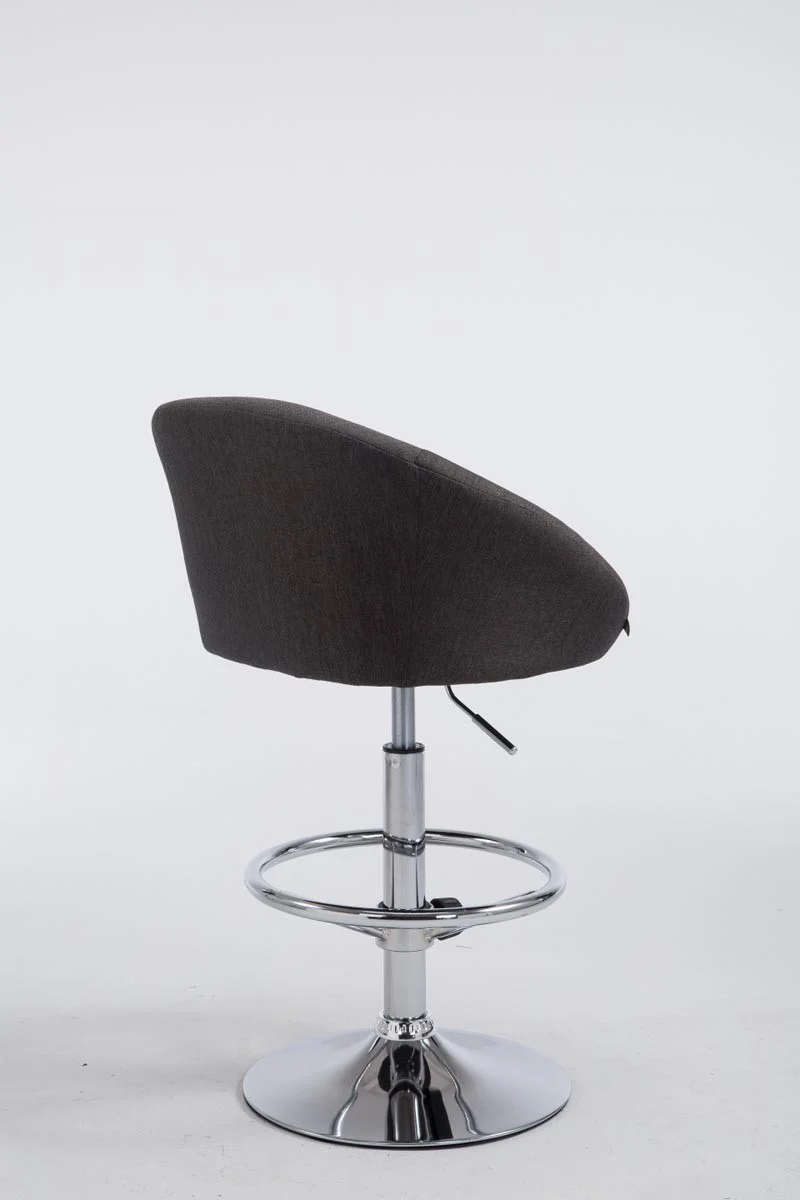 Lot de 2 tabourets de bar hauteur réglable avec repose-pieds en tissu gris foncé TDB10055