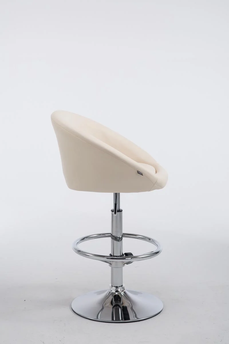 Lot de 2 tabourets de bar hauteur réglable avec repose-pieds en synthétique crème TDB10064