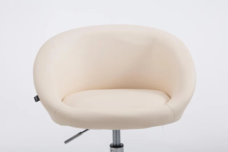 Lot de 2 tabourets de bar hauteur réglable avec repose-pieds en synthétique crème TDB10064