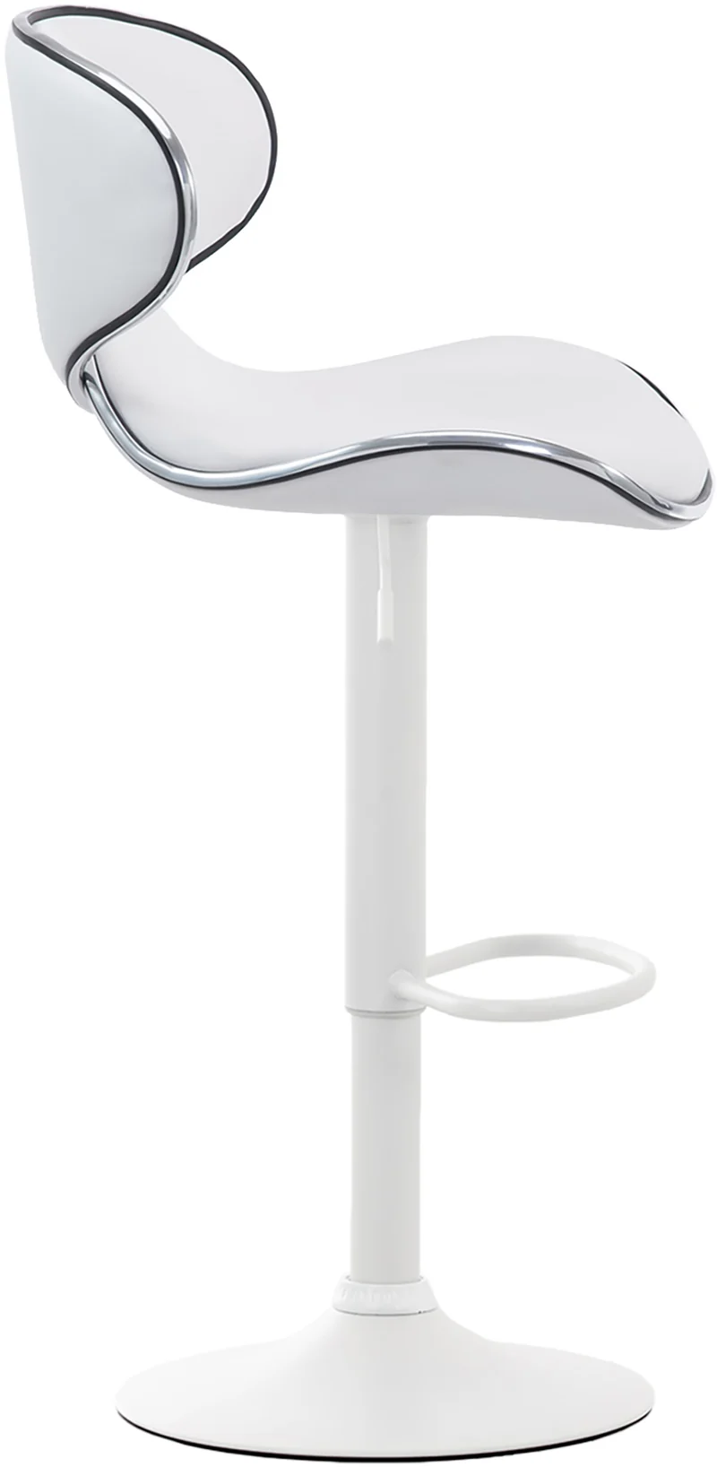 Lot de 2 tabourets de bar design contemporain pieds en métal blanc mat assise en synthétique blanc 10_0000356