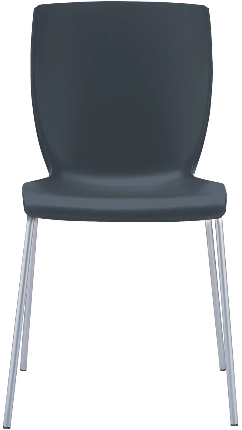 Chaise de cuisine ou véranda empilable pour intérieur ou extérieur assise en plastique noir cadre en aluminium 10_0003023