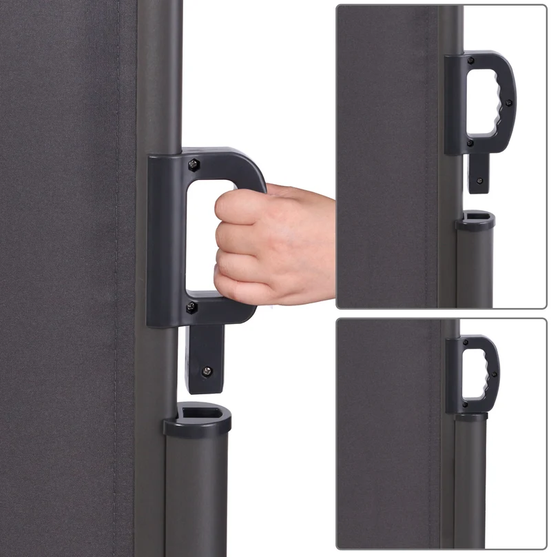 Brise-vue panneau pour jardin ou terrasse paravent d'extérieur 300x180 cm en aluminium et tissu anthracite 10_0002978