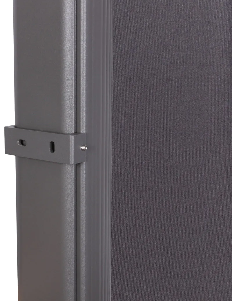 Brise-vue panneau pour jardin ou terrasse paravent d'extérieur 300x180 cm en aluminium et tissu anthracite 10_0002978