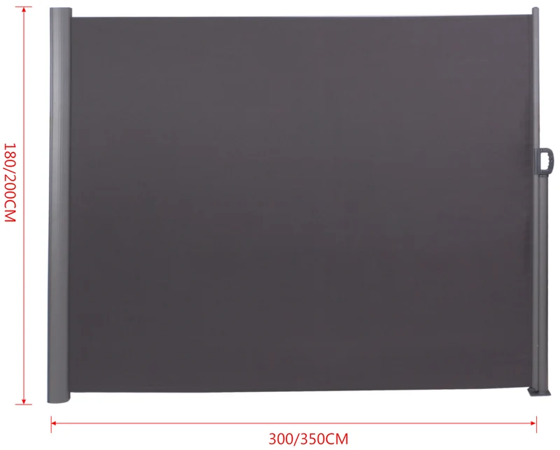 Brise-vue panneau pour jardin ou terrasse paravent d'extérieur 300x180 cm en aluminium et tissu anthracite 10_0002978