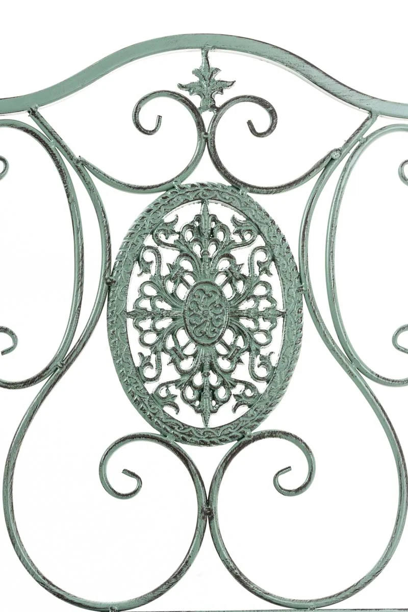 Chaise de jardin balcon terrasse design rustique pliable en métal vert vieilli 10_0003035